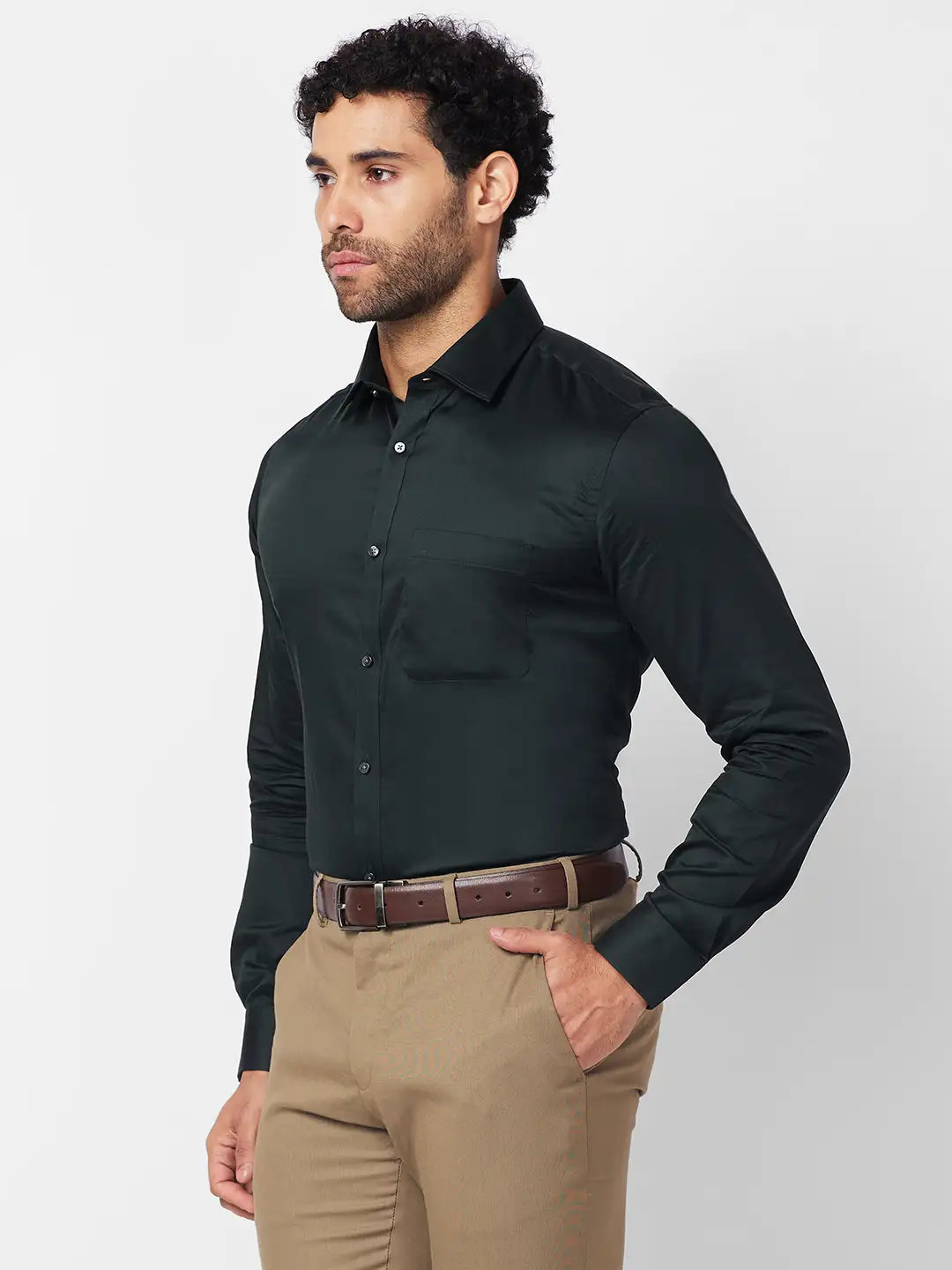 Raymond Men Blue Structure Slim Fit Cotton Shirt