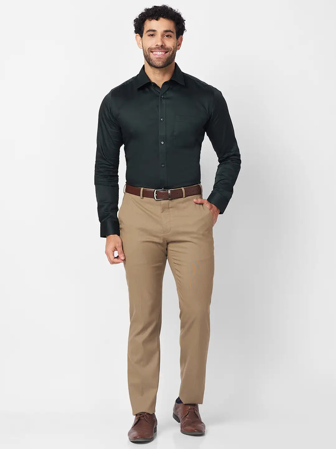 Raymond Men Blue Structure Slim Fit Cotton Shirt