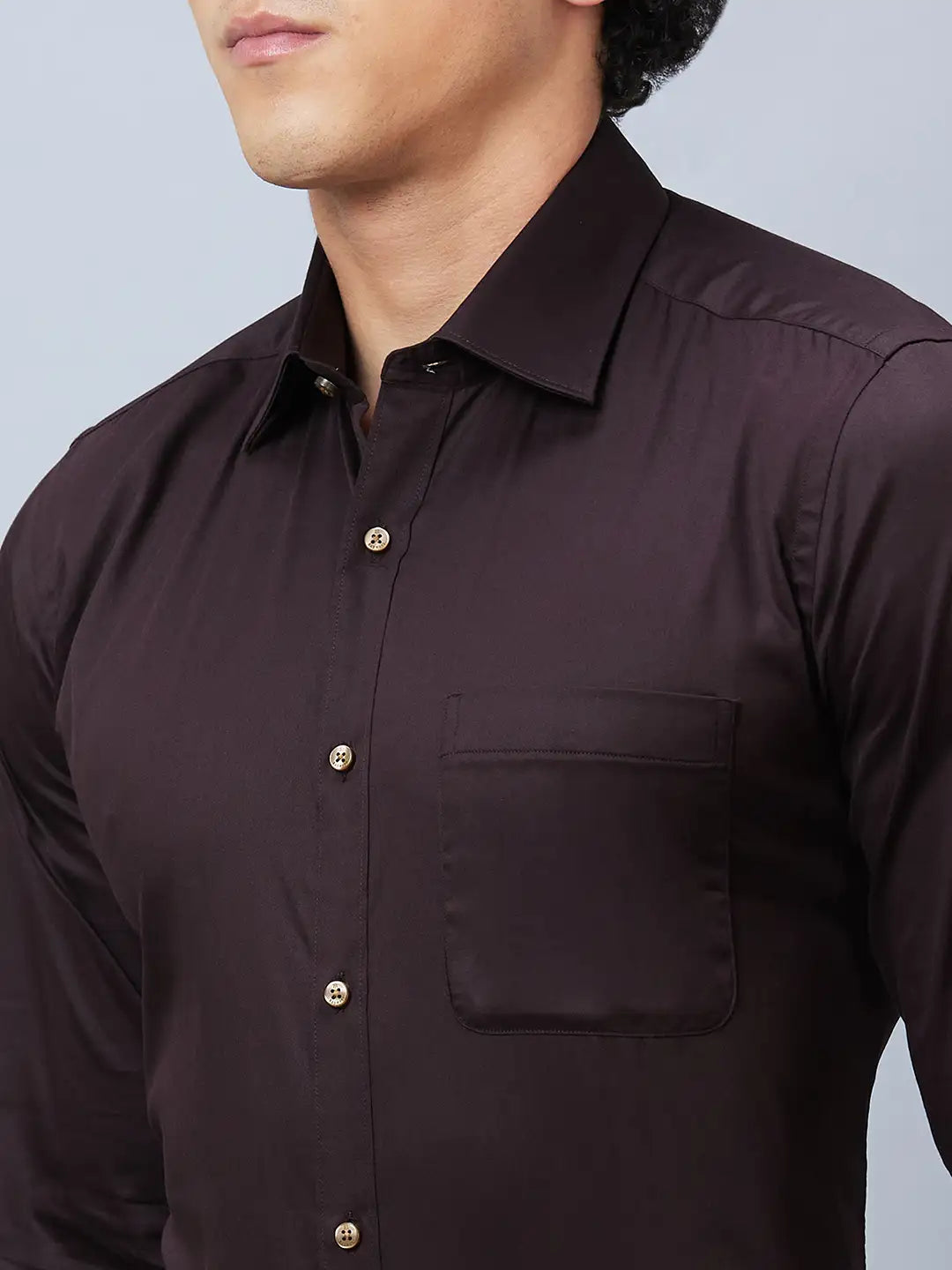 Raymond Men Grey Structure Slim Fit Cotton Shirt