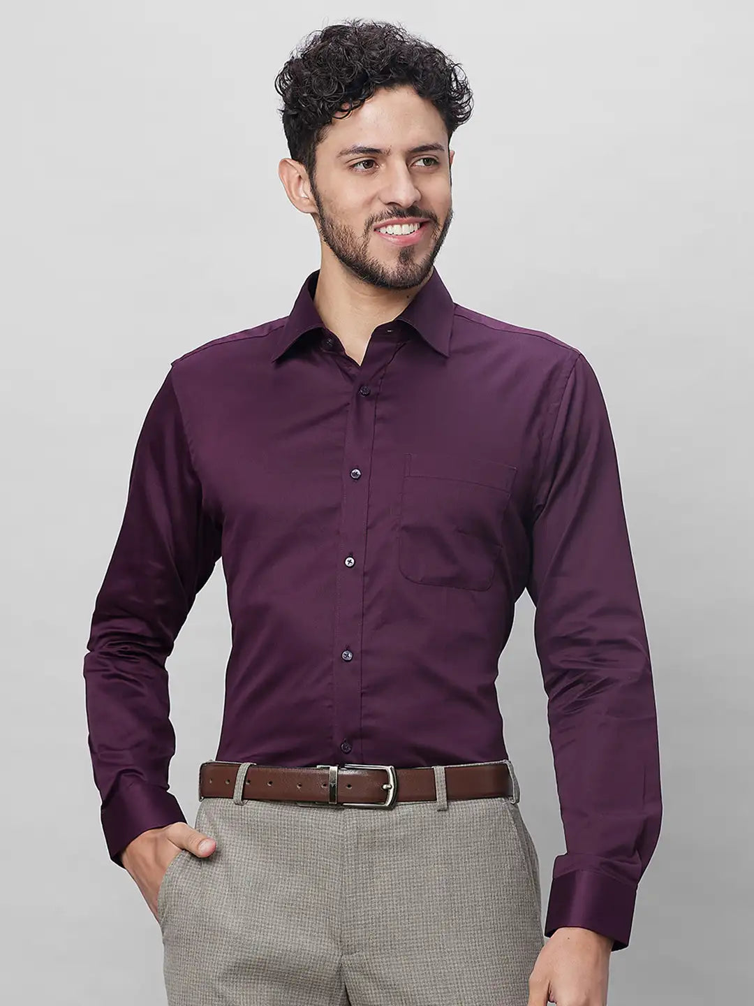 Raymond Men White Structure Slim Fit Cotton Shirts