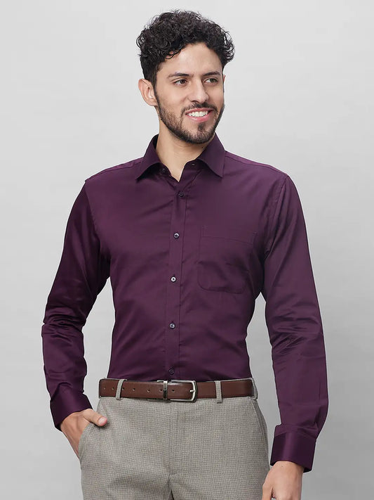 Raymond Men White Structure Slim Fit Cotton Shirts
