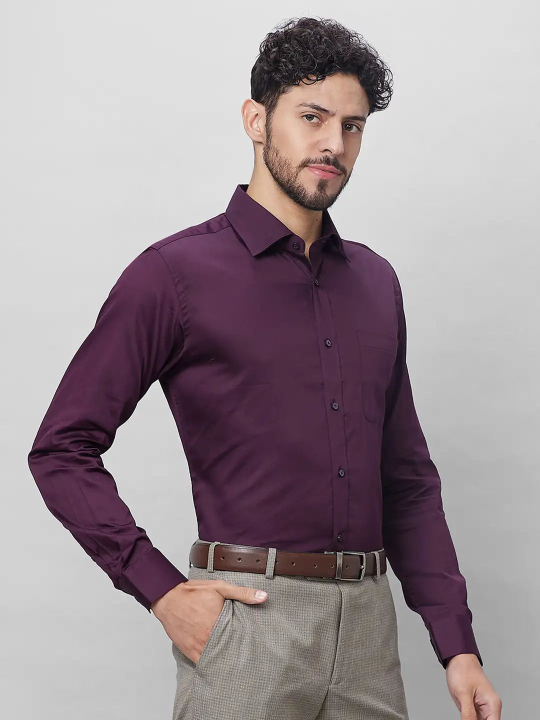 Raymond Men White Structure Slim Fit Cotton Shirts