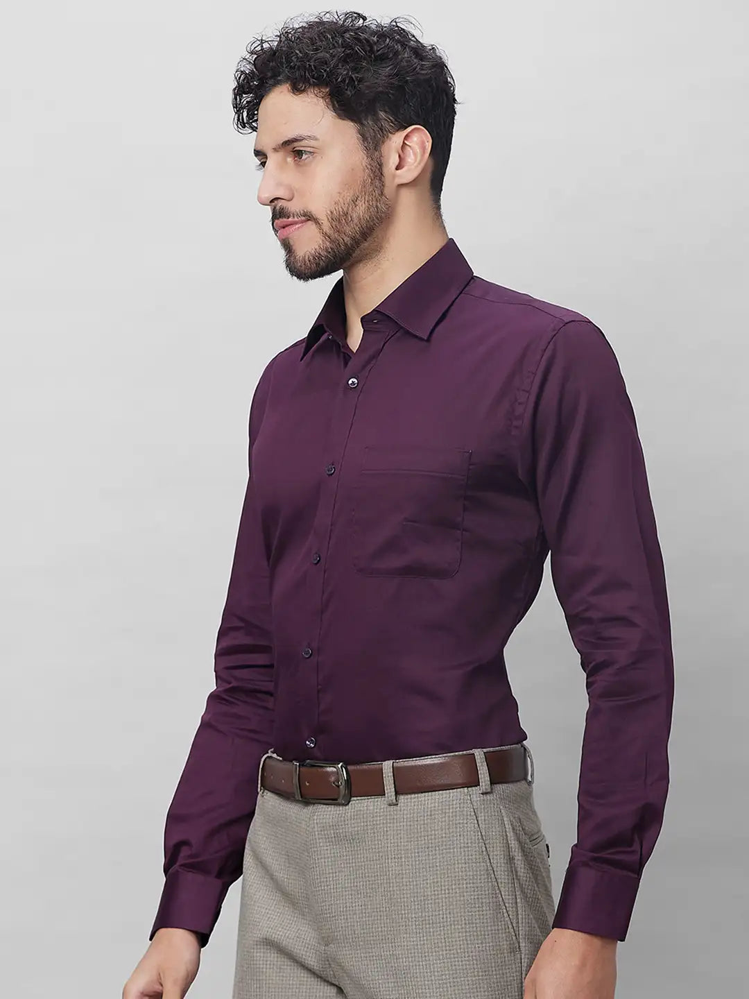 Raymond Men White Structure Slim Fit Cotton Shirts