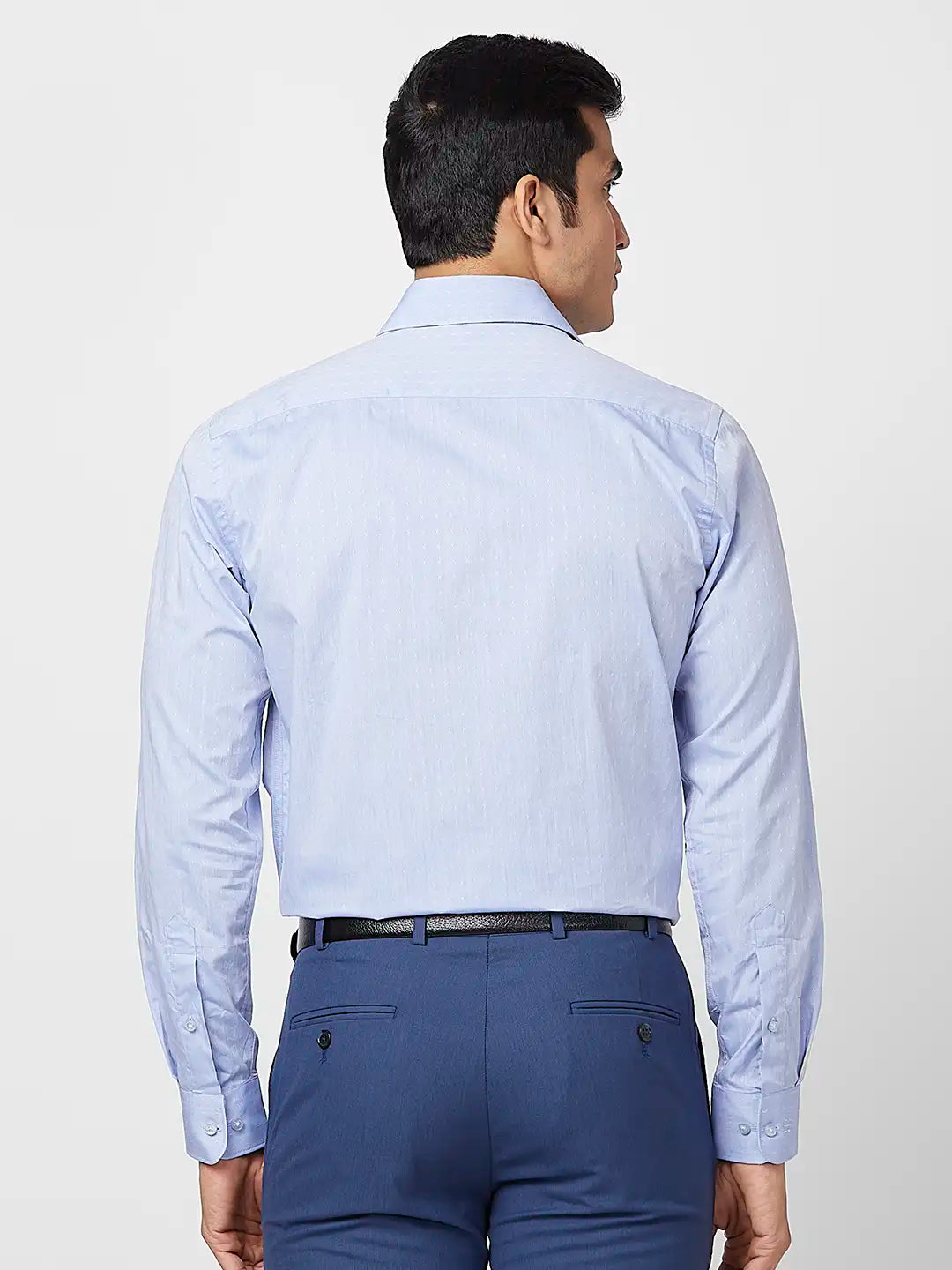 Raymond Men Blue Structure Slim Fit Cotton Shirt