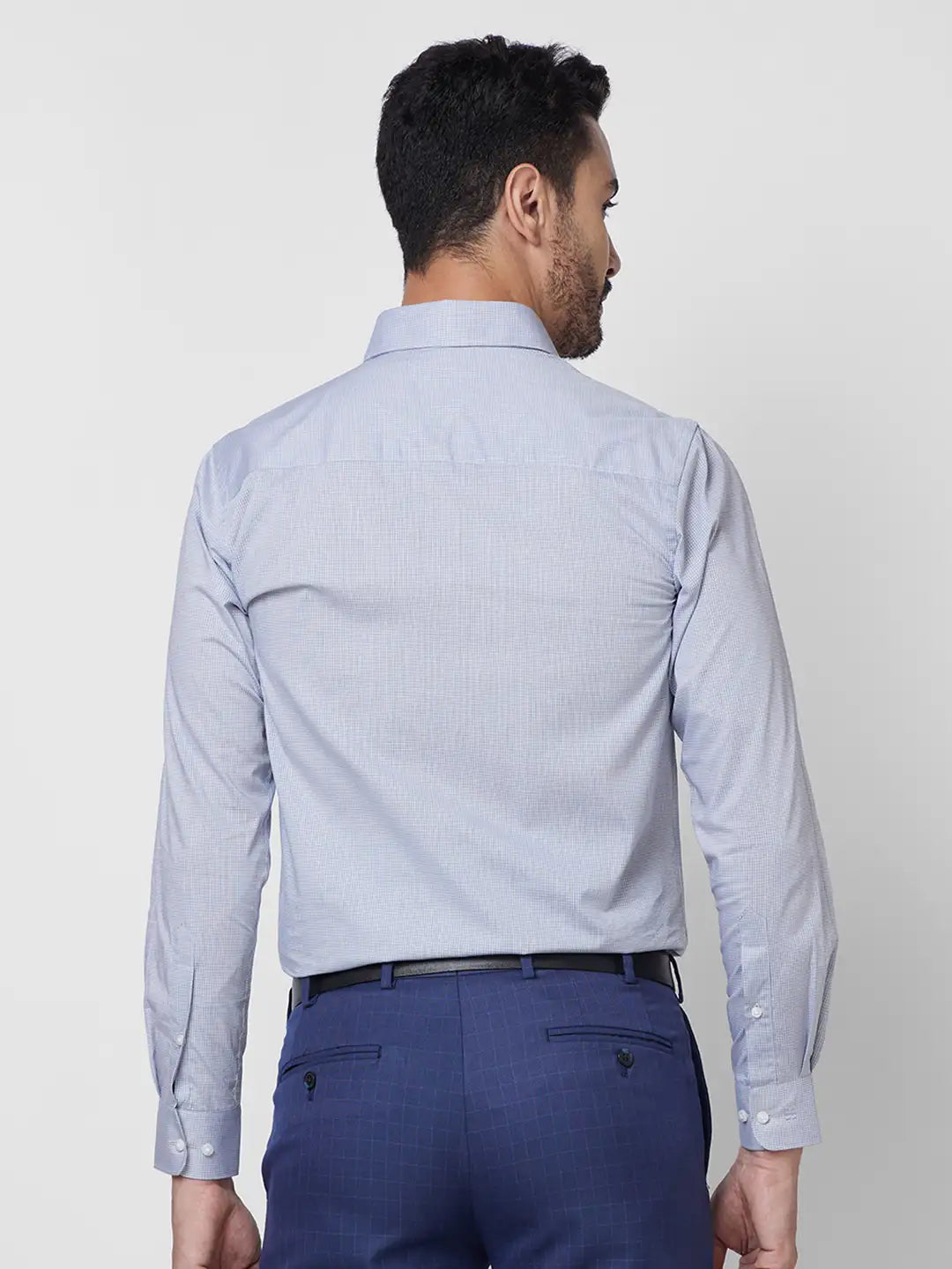 Raymond Men Blue Structure Regular Fit Cotton Shirt