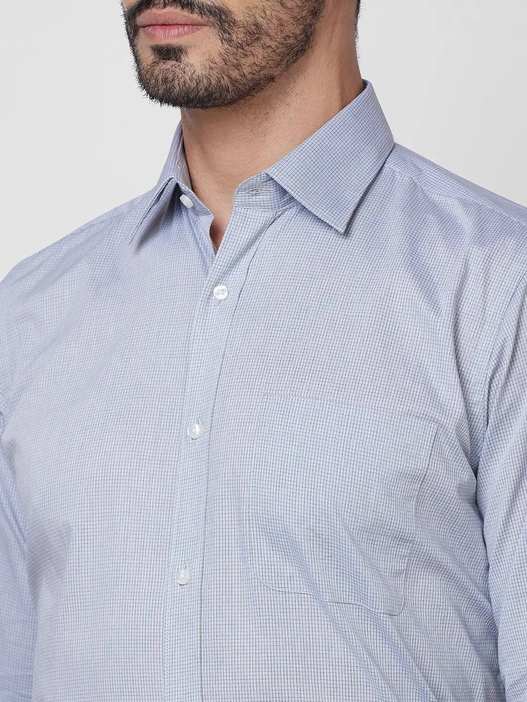Raymond Men Blue Structure Regular Fit Cotton Shirt