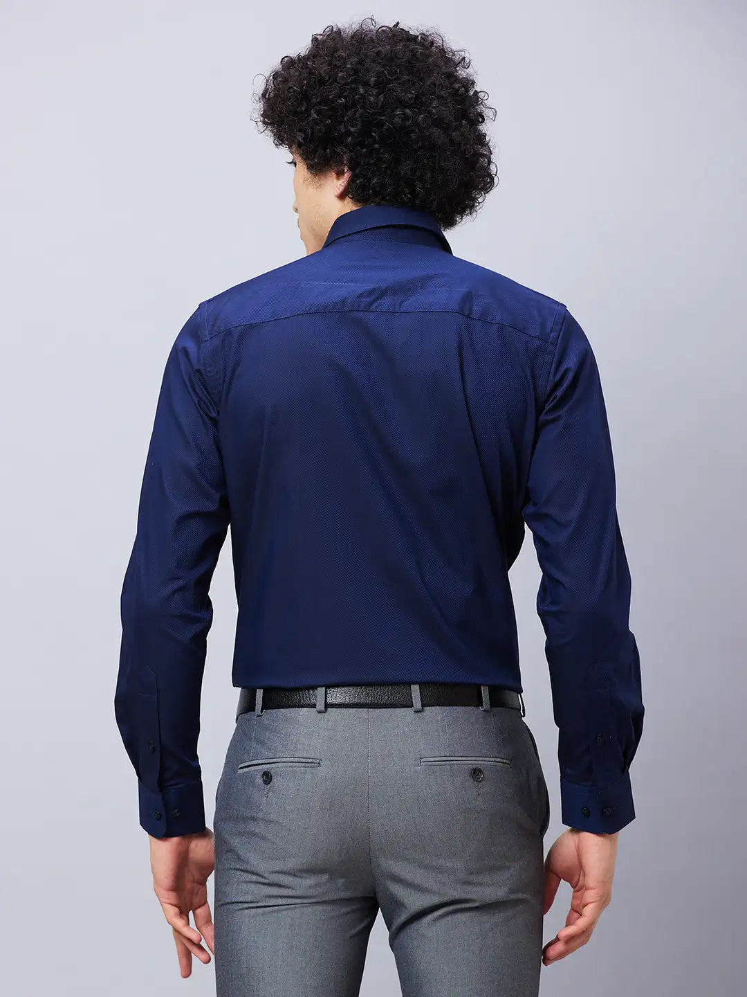 Raymond Men Black Structure Regular Fit Cotton Shirts