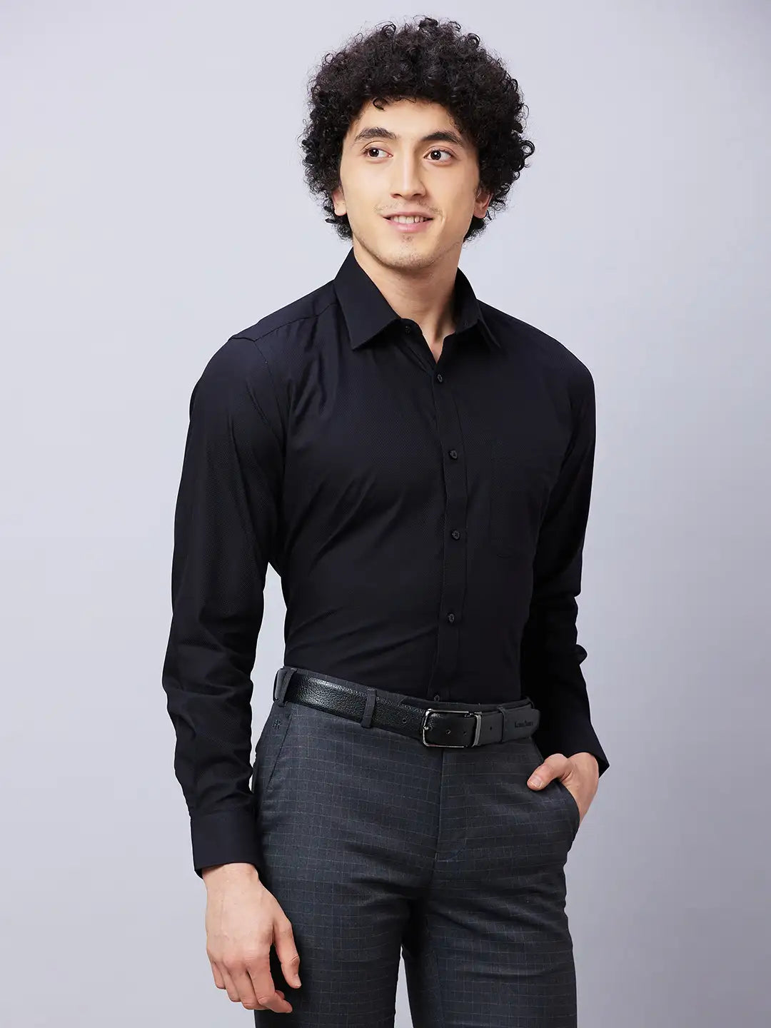 Raymond Men Maroon Structure Slim Fit Cotton Shirts