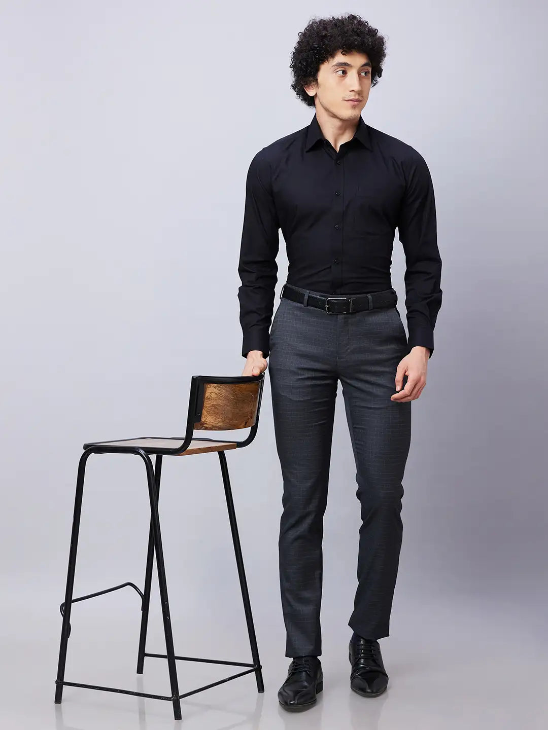 Raymond Men Maroon Structure Slim Fit Cotton Shirts