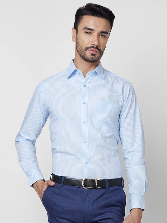 Raymond Men Violet Structure Regular Fit Cotton Shirt