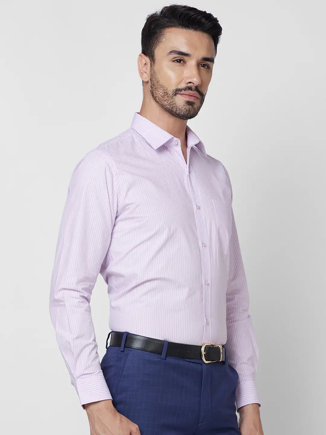 Raymond Men Brown Solid Contemporary Fit Cotton Shirt