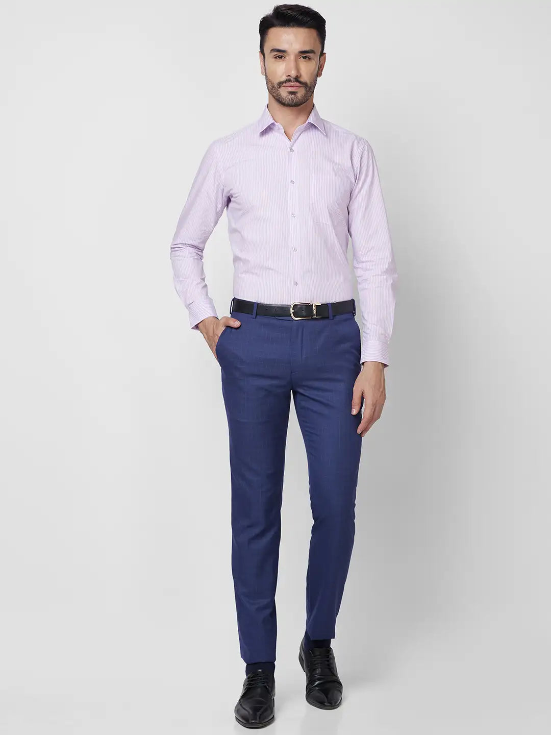 Raymond Men Brown Solid Contemporary Fit Cotton Shirt