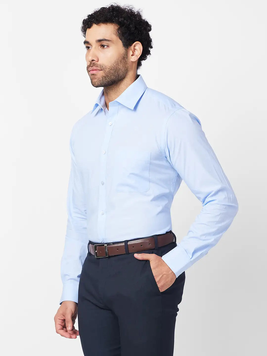 Raymond Men Green Structure Slim Fit Cotton Shirt