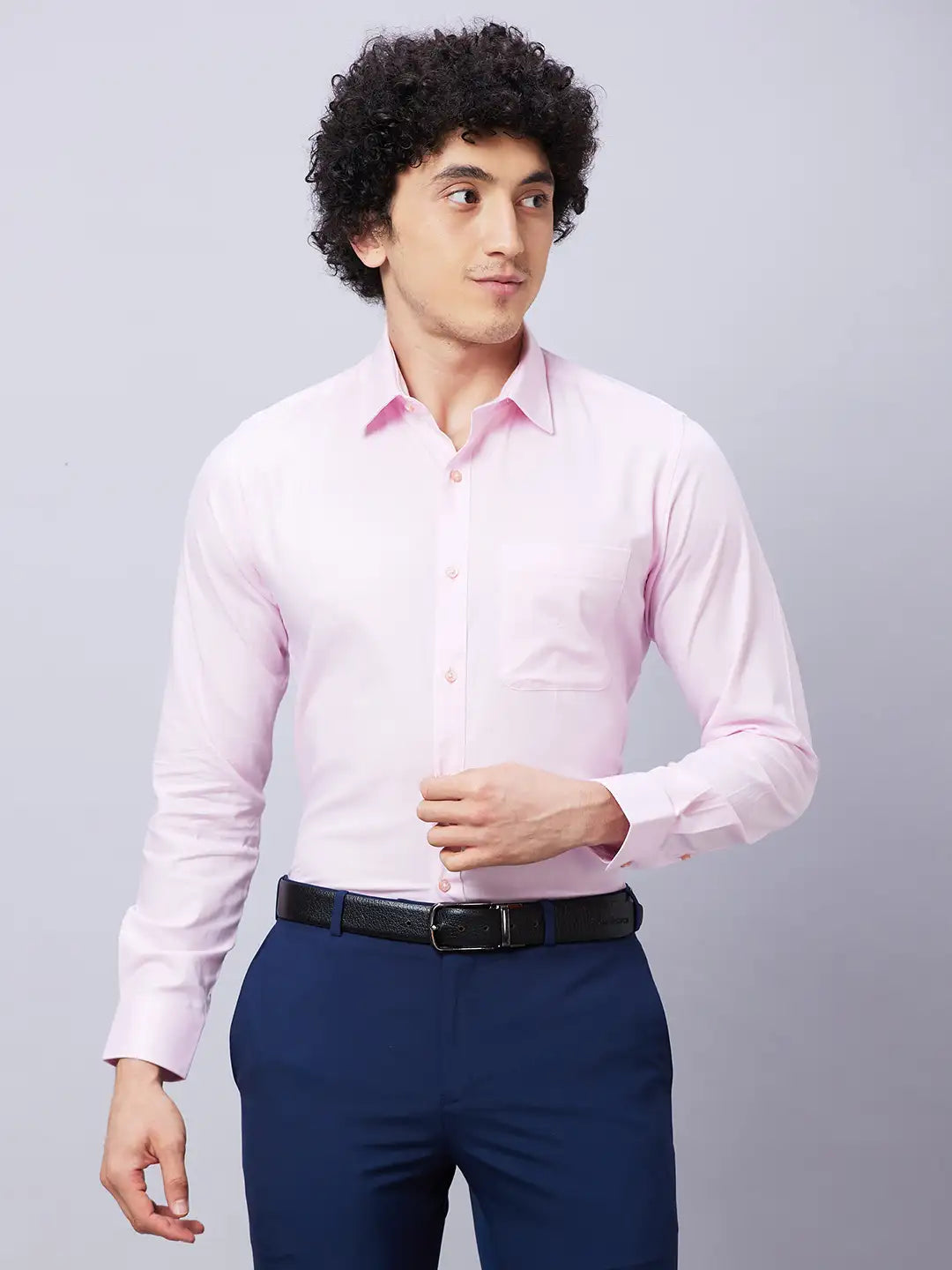 Raymond Men Blue Structure Regular Fit Cotton Shirt