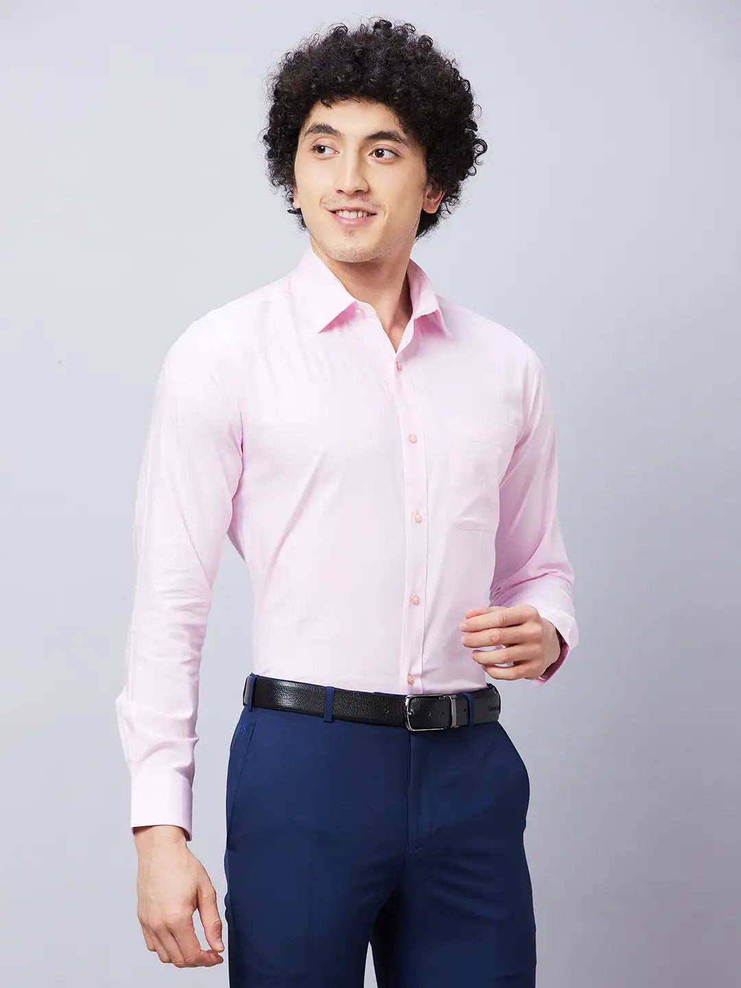 Raymond Men Blue Structure Regular Fit Cotton Shirt