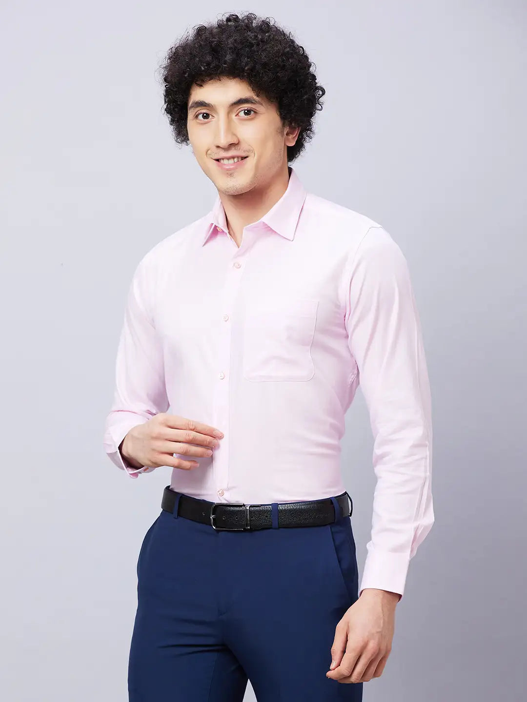 Raymond Men Blue Structure Regular Fit Cotton Shirt