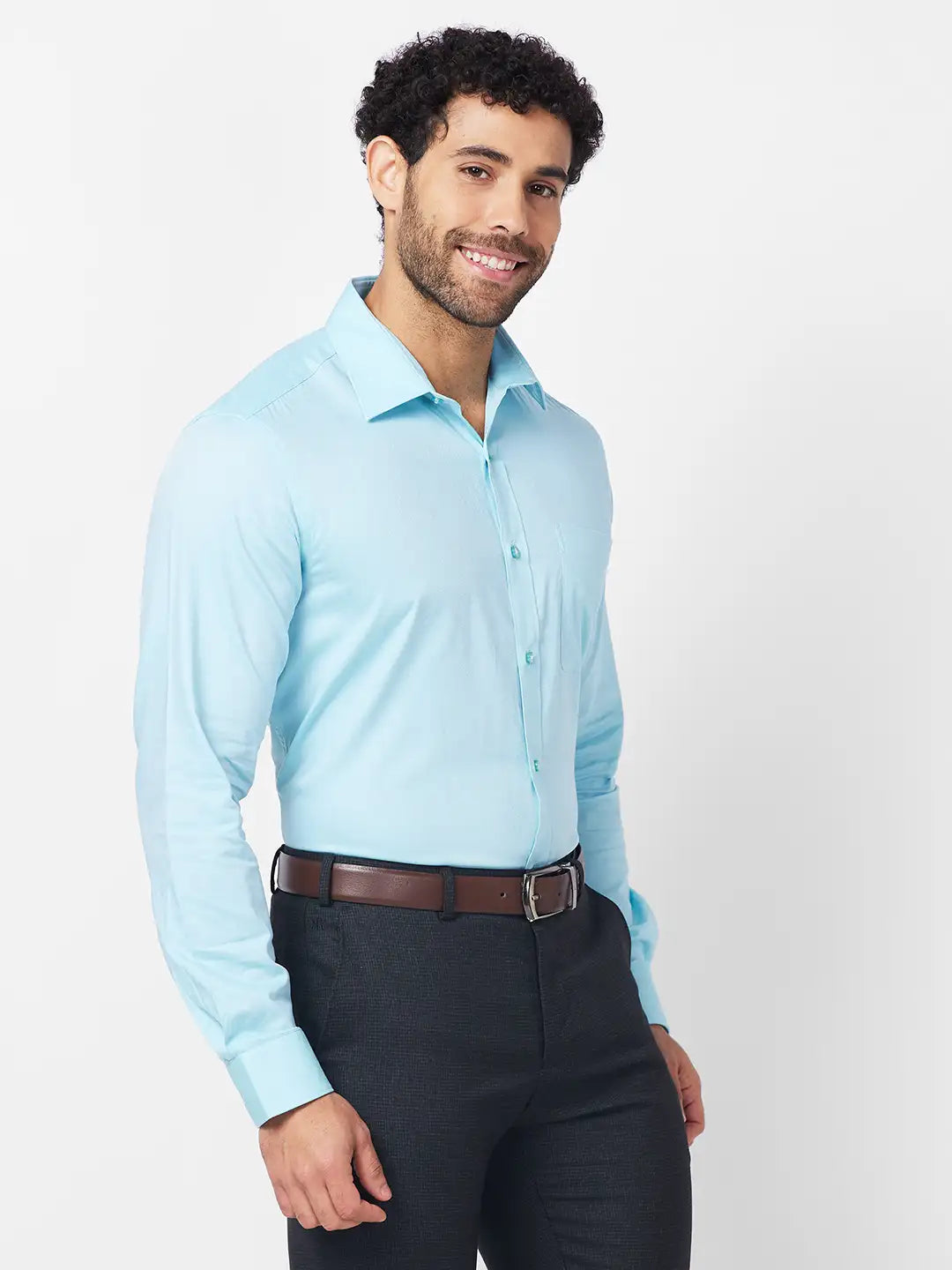 Raymond Men Yellow Structure Regular Fit Cotton Shirt