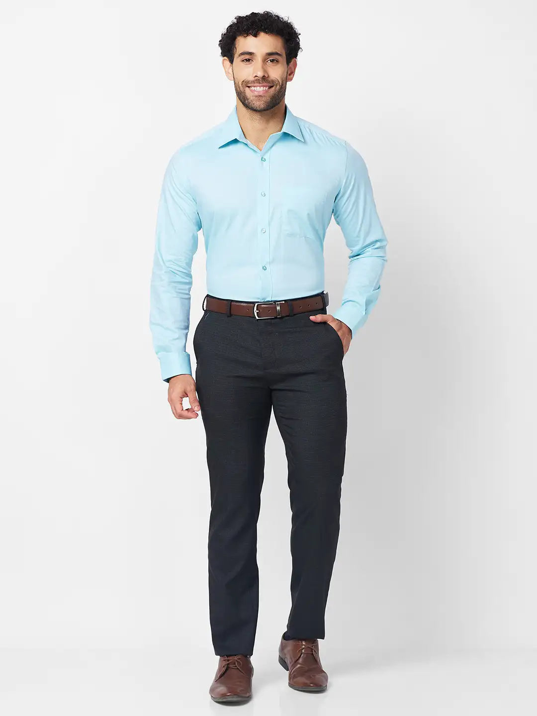 Raymond Men Yellow Structure Regular Fit Cotton Shirt