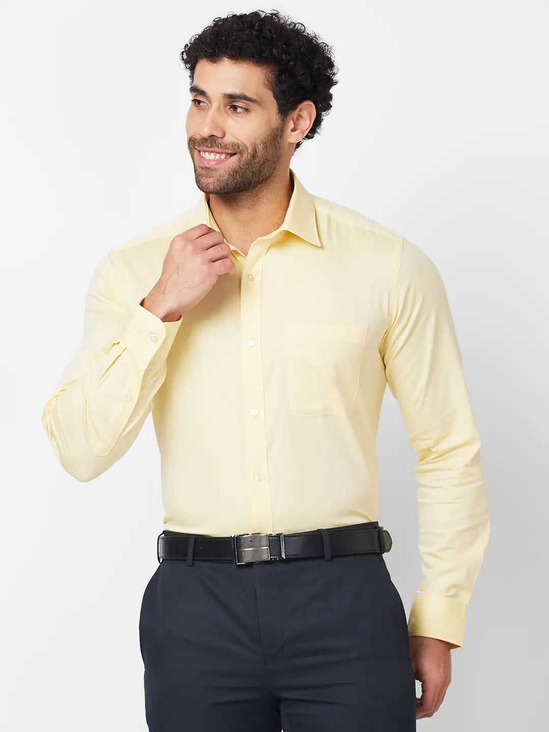 Raymond Men Blue Structure Regular Fit Cotton Shirt