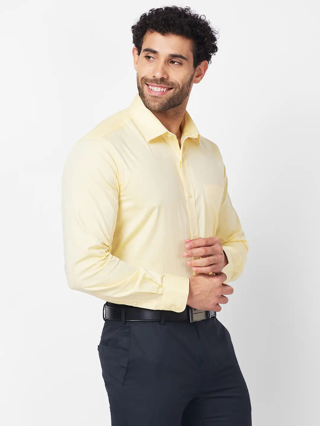 Raymond Men Blue Structure Regular Fit Cotton Shirt