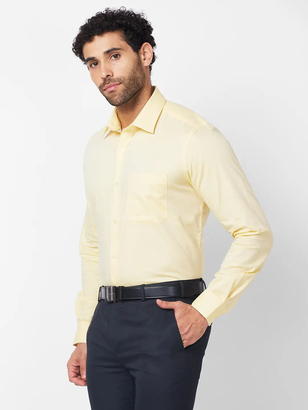 Raymond Men Blue Structure Regular Fit Cotton Shirt