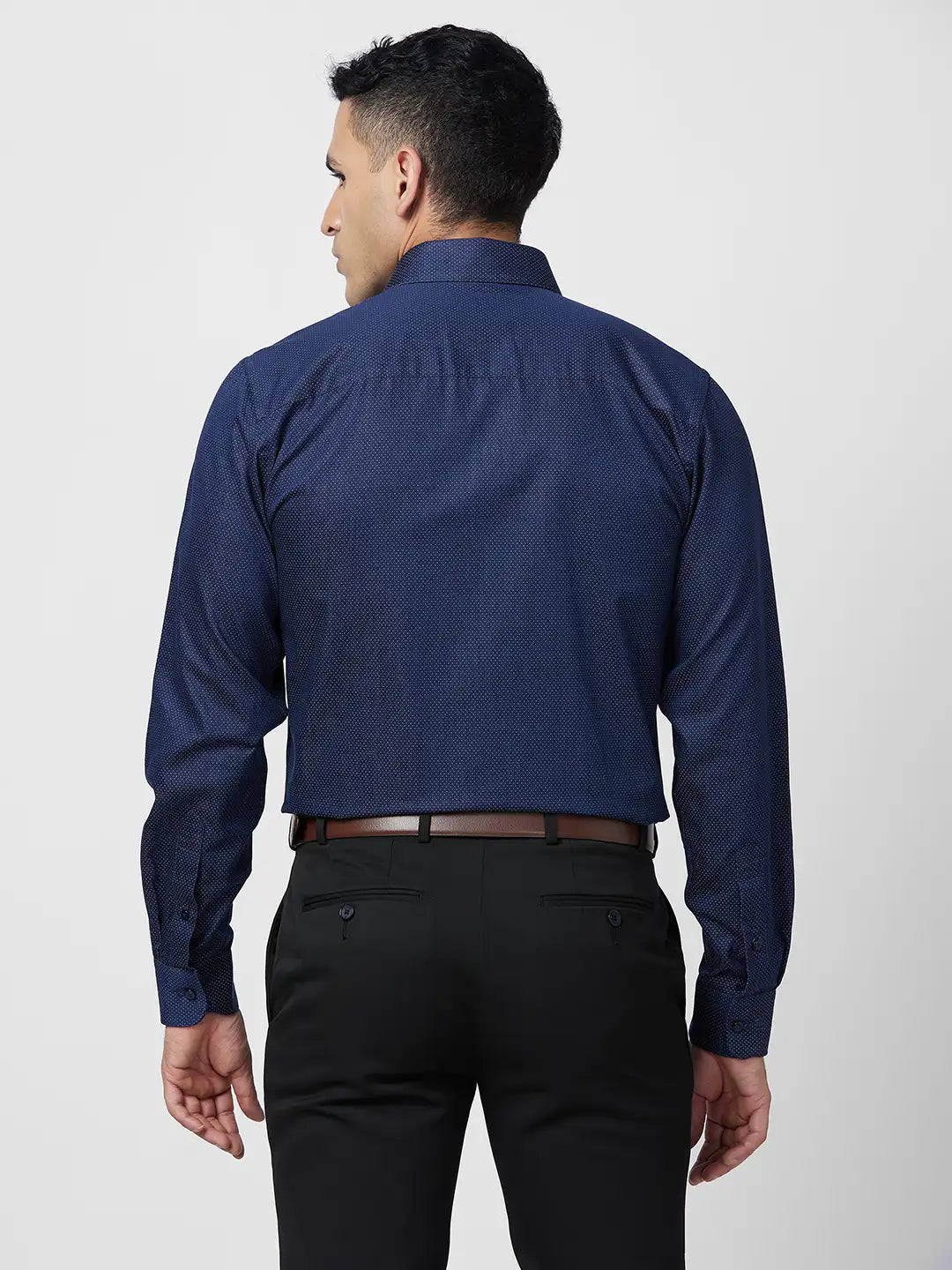 Raymond Men Blue Structure Slim Fit Cotton Shirt