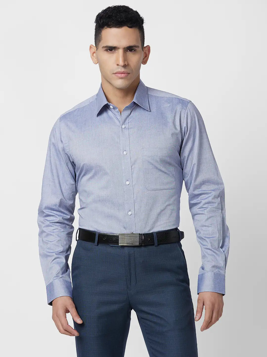 Raymond Men Brown Solid Regular Fit Cotton Shirt