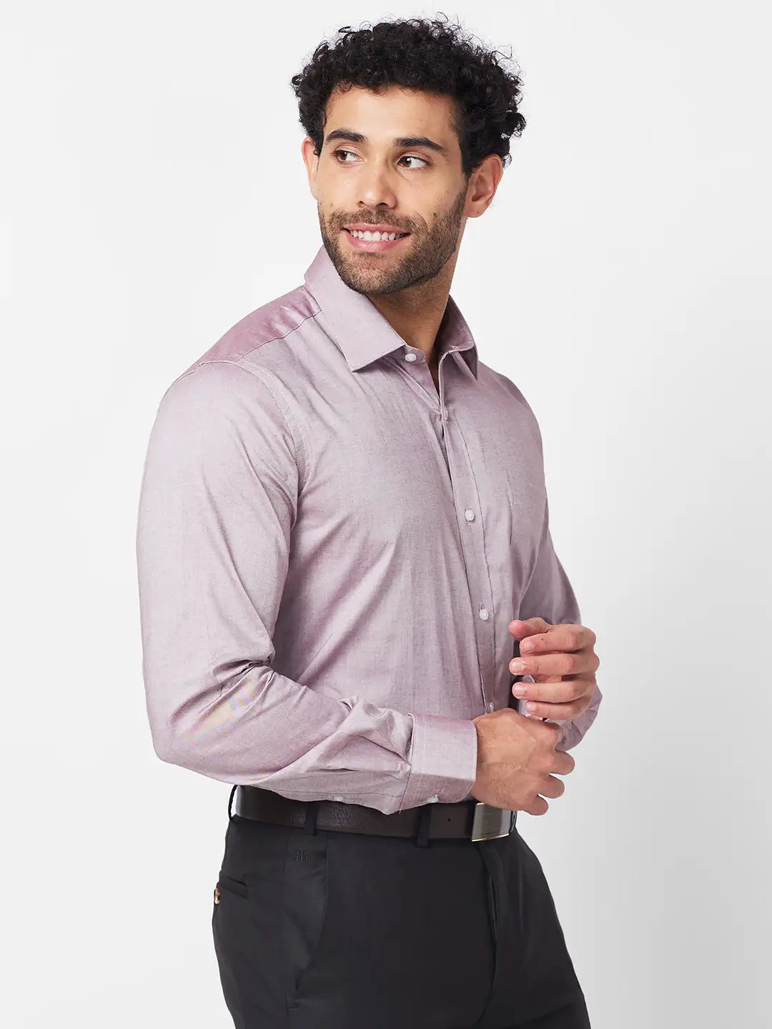 Raymond Men Blue Stripe Regular Fit Cotton Shirt