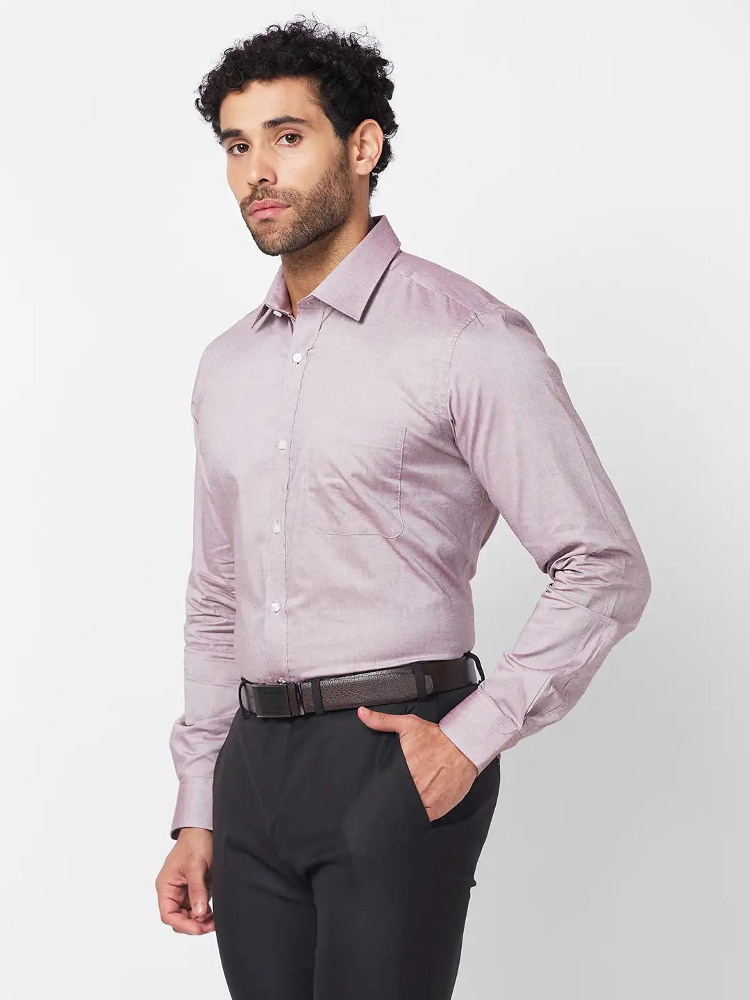 Raymond Men Blue Stripe Regular Fit Cotton Shirt