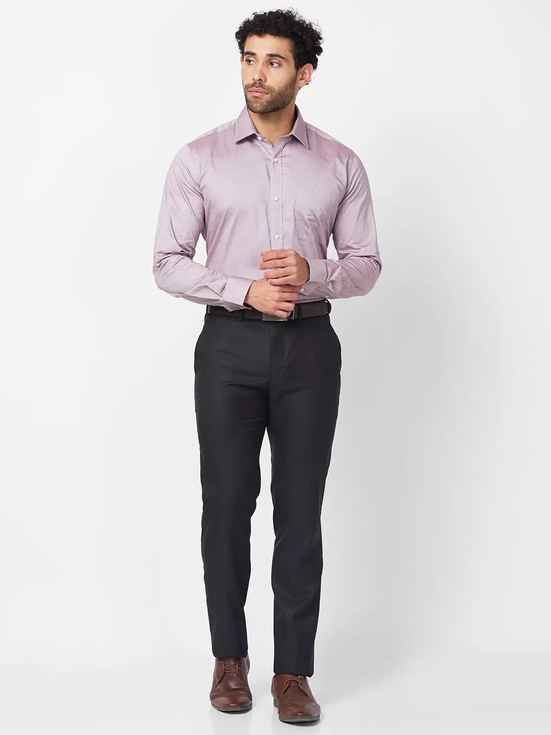 Raymond Men Blue Stripe Regular Fit Cotton Shirt