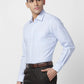 Raymond Men Grey Stripe Regular Fit Cotton Shirt
