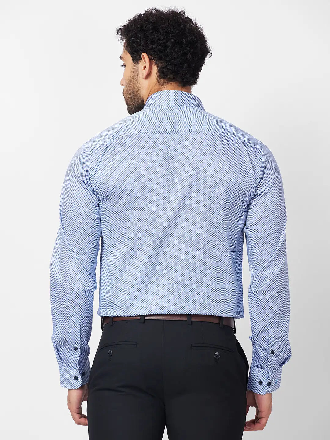 Raymond Men Blue Print Slim Fit Cotton Shirt
