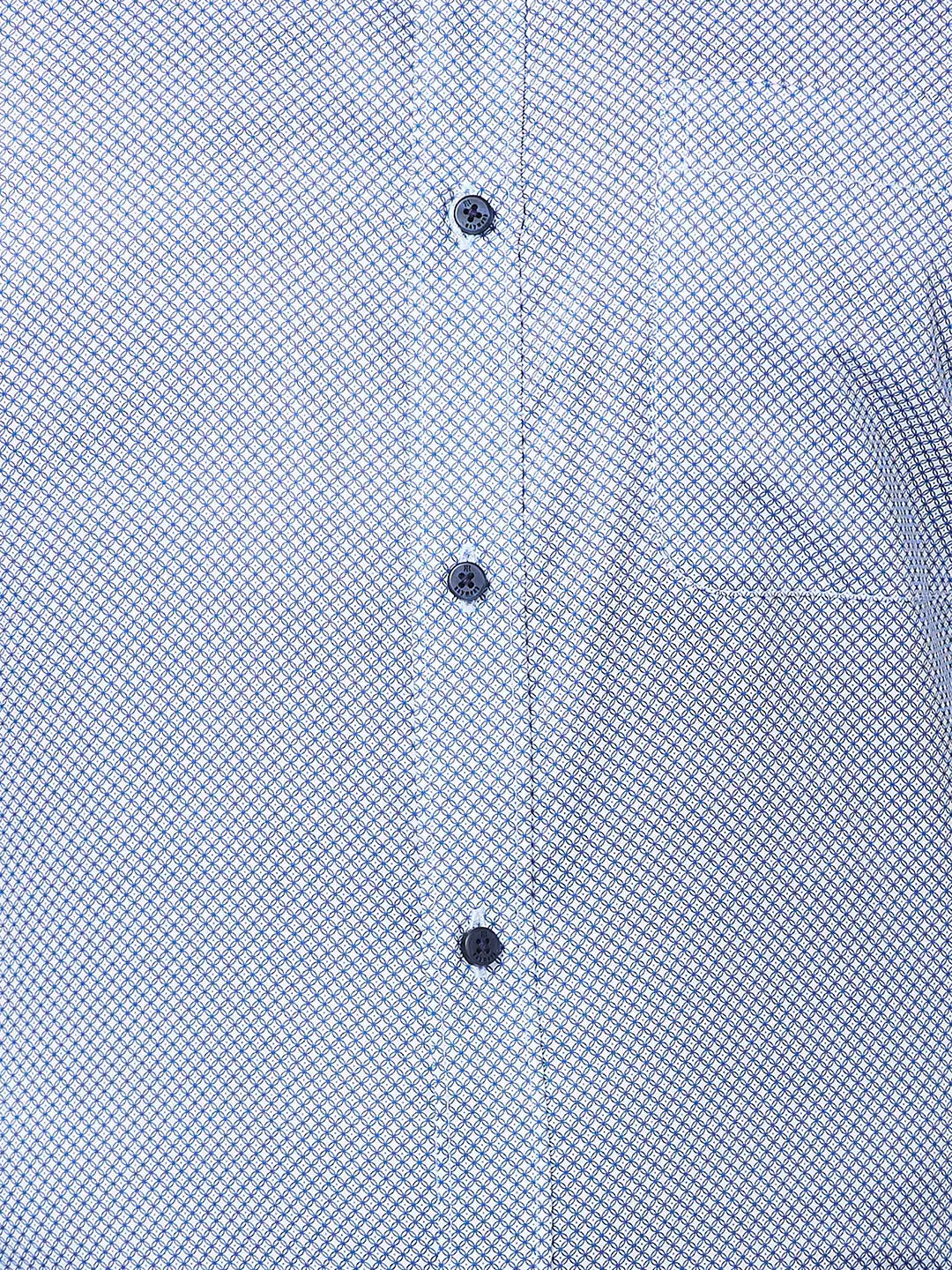 Raymond Men Blue Print Slim Fit Cotton Shirt