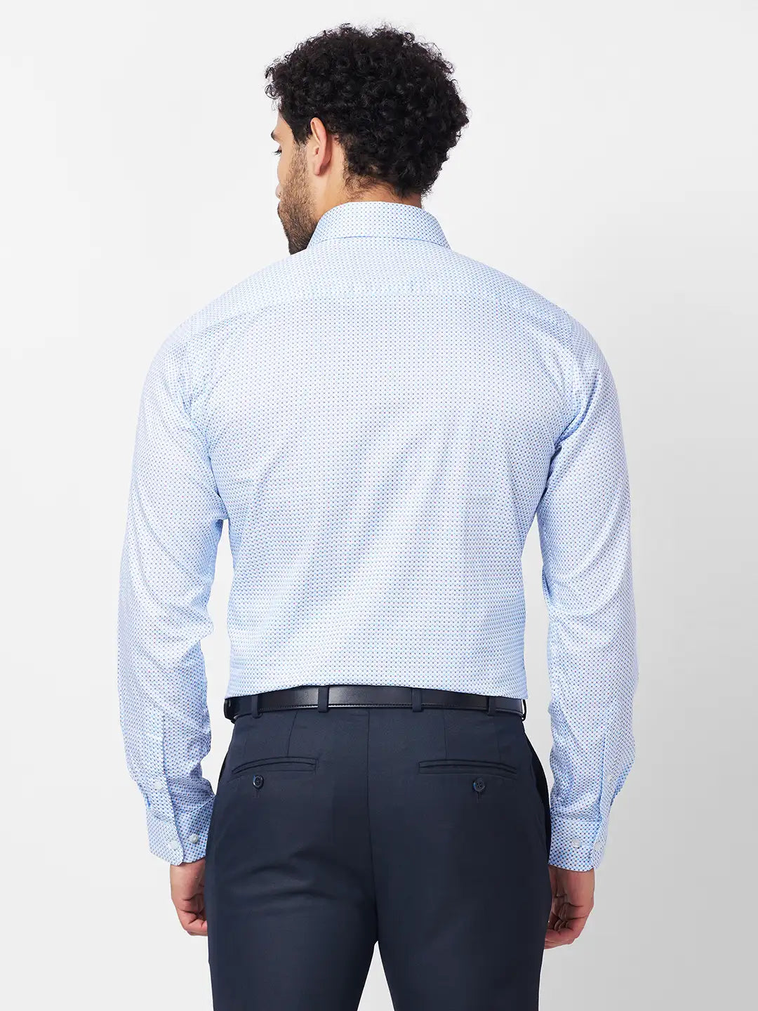 Raymond Men Blue Print Slim Fit Cotton Shirt