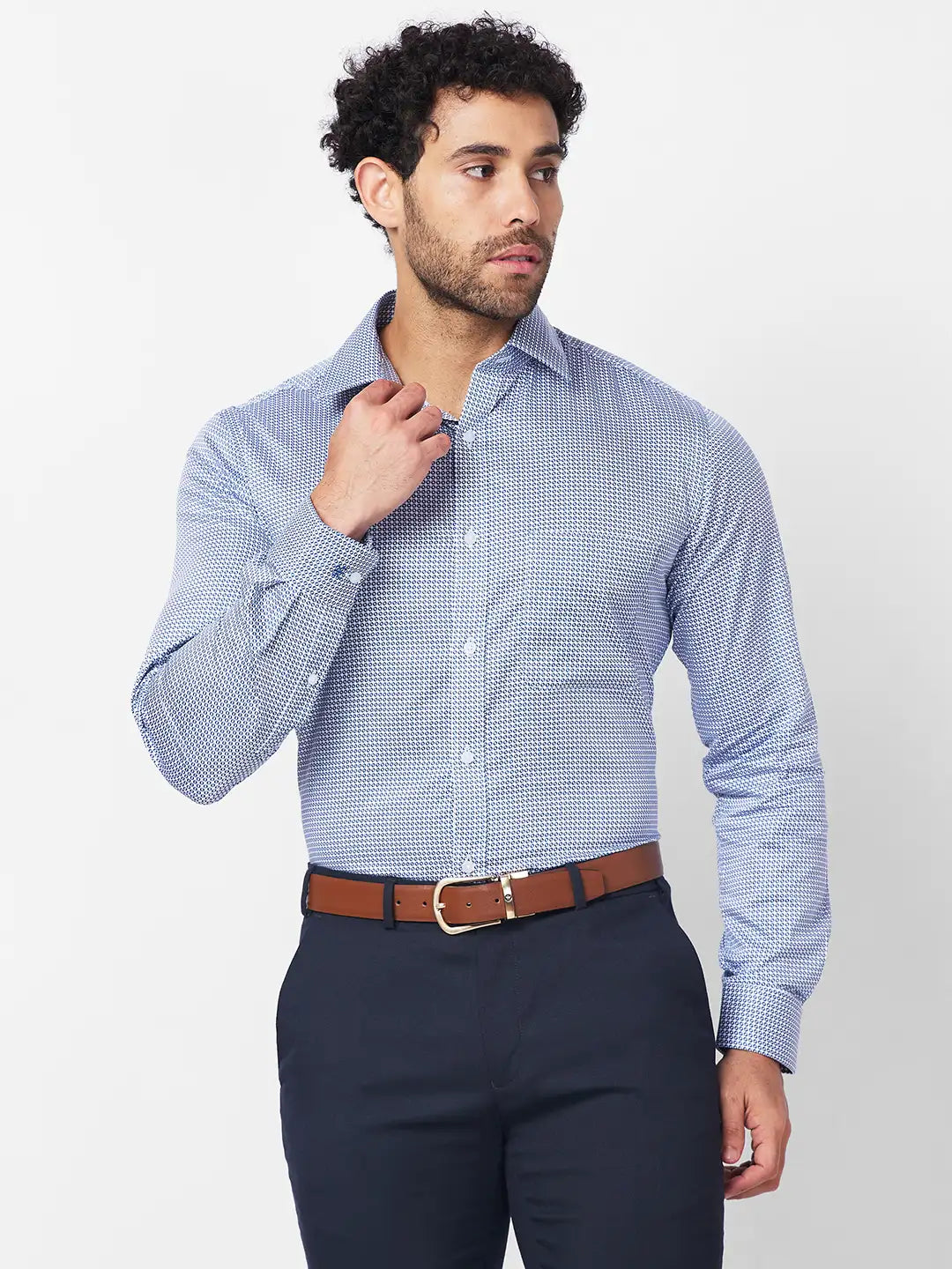Raymond Men Yellow Checks Regular Fit Cotton Shirt