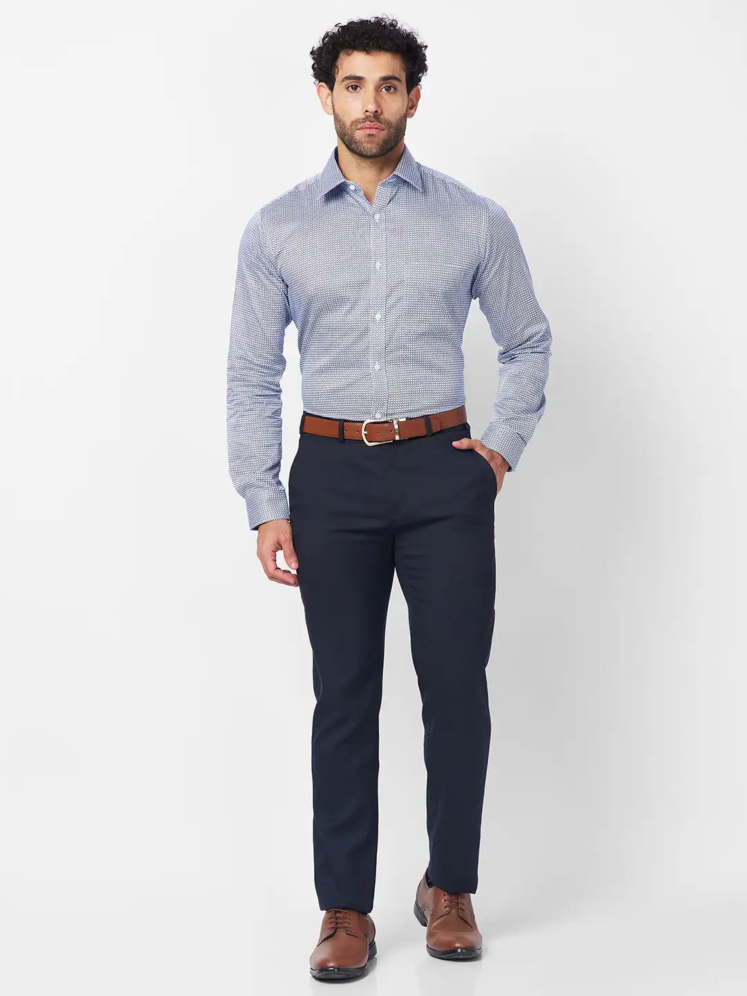Raymond Men Yellow Checks Regular Fit Cotton Shirt