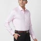 Raymond Men Blue Solid Regular Fit Cotton Shirt