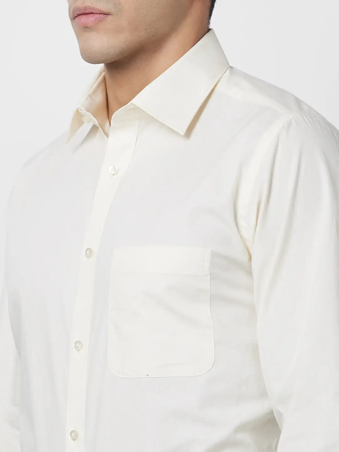 Raymond Men Black Solid Slim Fit Cotton Shirt