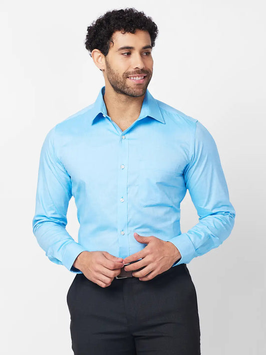 Raymond Men Red Structure Slim Fit Cotton Shirt