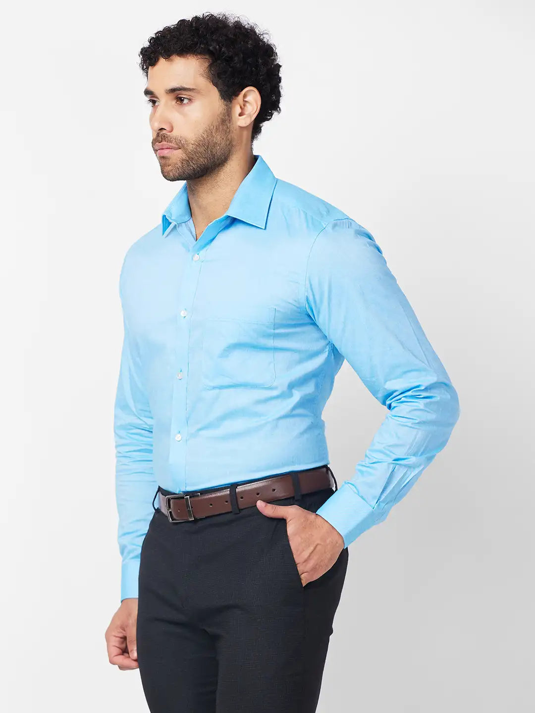 Raymond Men Red Structure Slim Fit Cotton Shirt