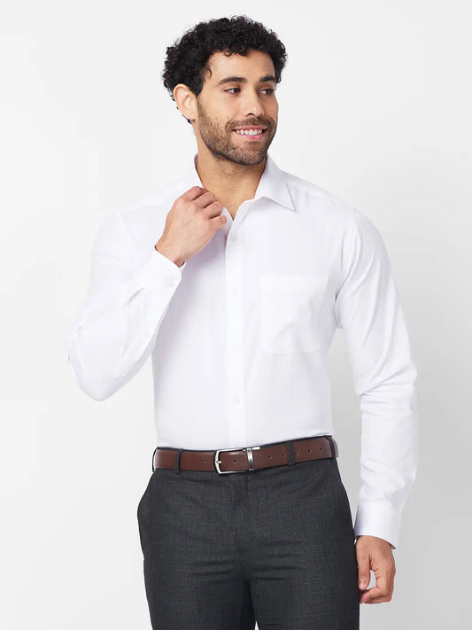 Raymond Men Blue Structure Slim Fit Cotton Shirt