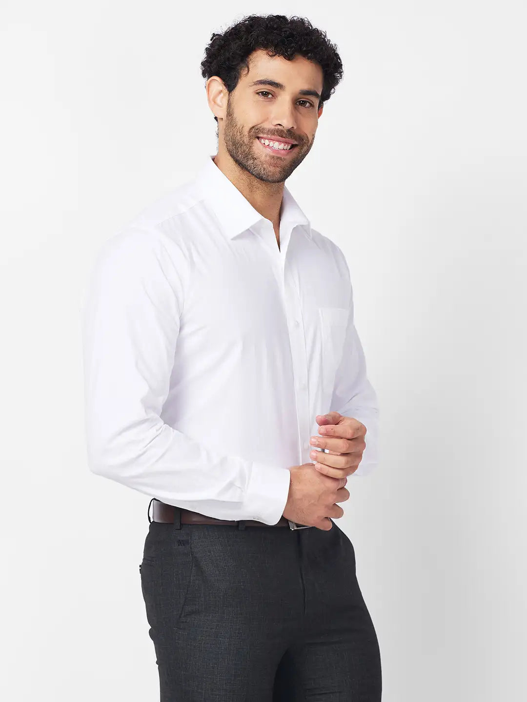 Raymond Men Blue Structure Slim Fit Cotton Shirt