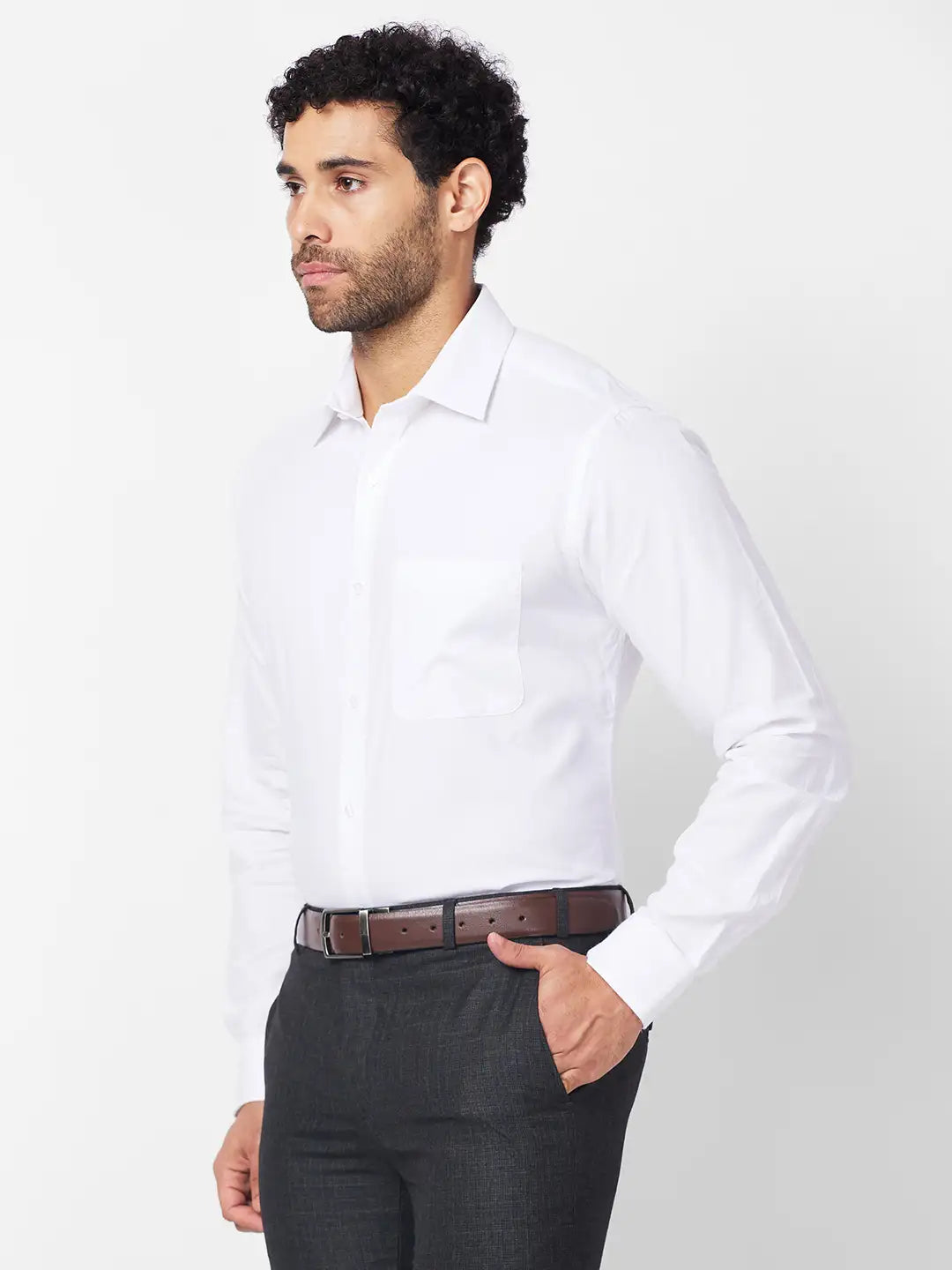Raymond Men Blue Structure Slim Fit Cotton Shirt