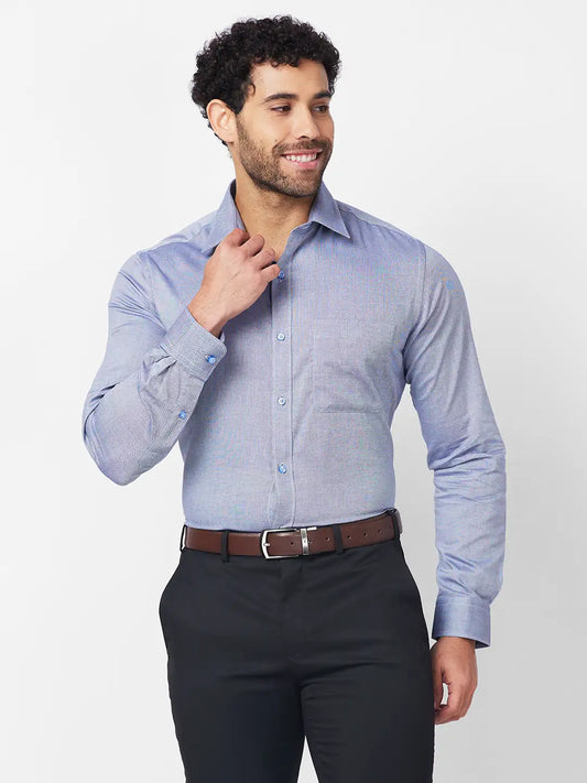 Raymond Men Orange Structure Slim Fit Cotton Shirt