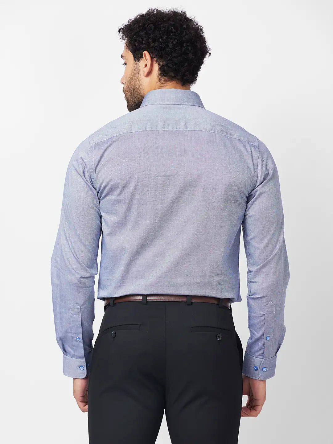 Raymond Men Orange Structure Slim Fit Cotton Shirt