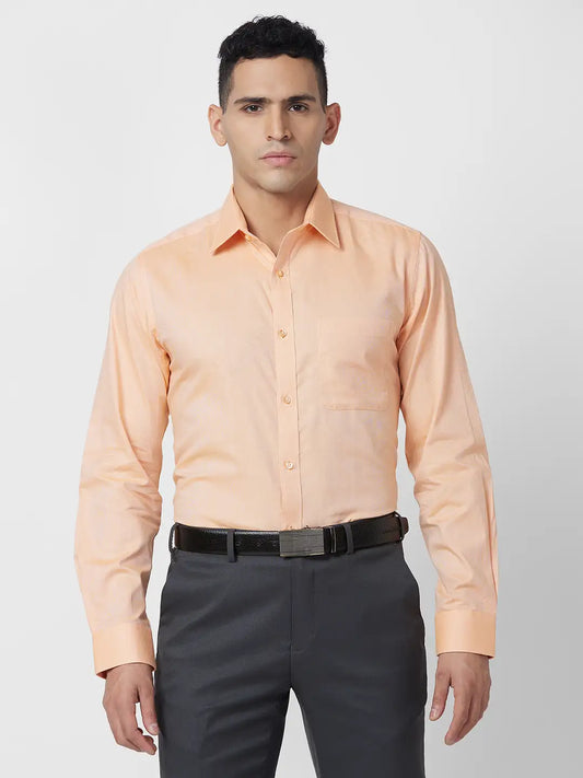 Raymond Men Green Structure Slim Fit Cotton Shirt