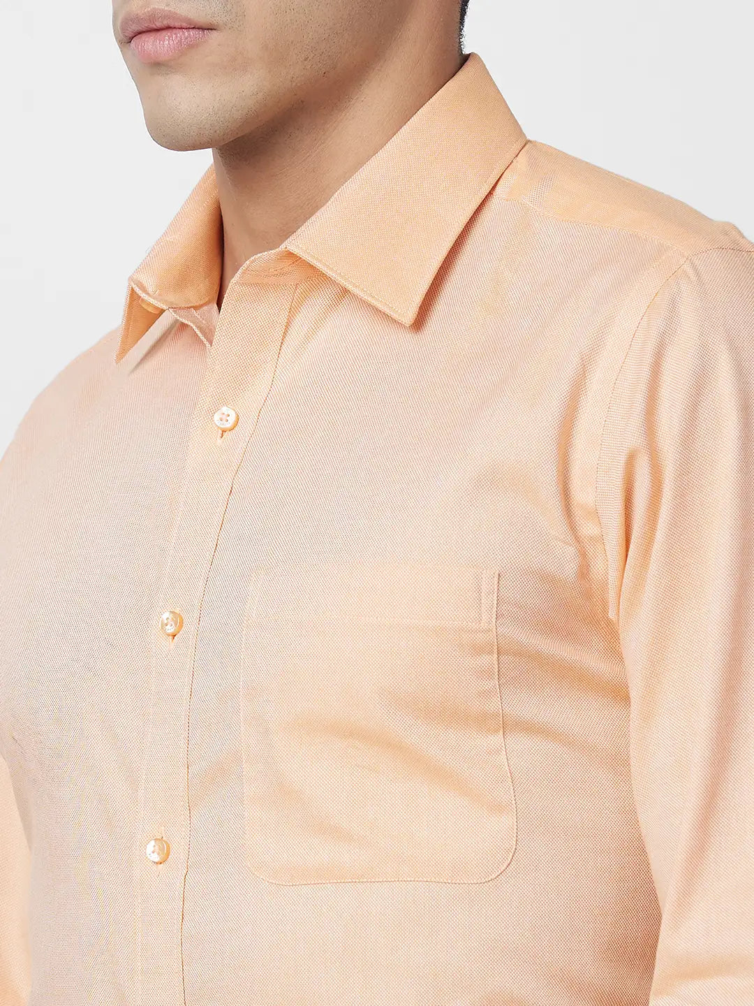 Raymond Men Green Structure Slim Fit Cotton Shirt