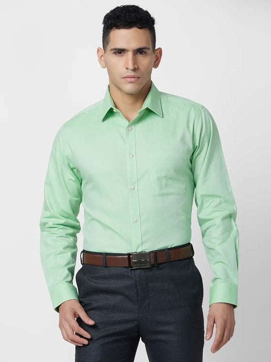 Raymond Men Blue Structure Slim Fit Cotton Shirt