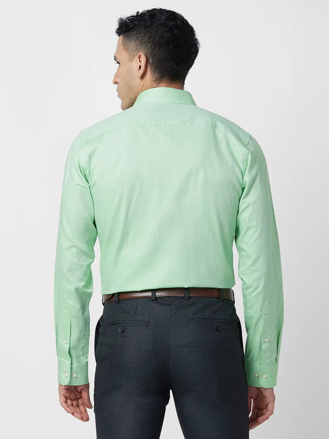 Raymond Men Blue Structure Slim Fit Cotton Shirt