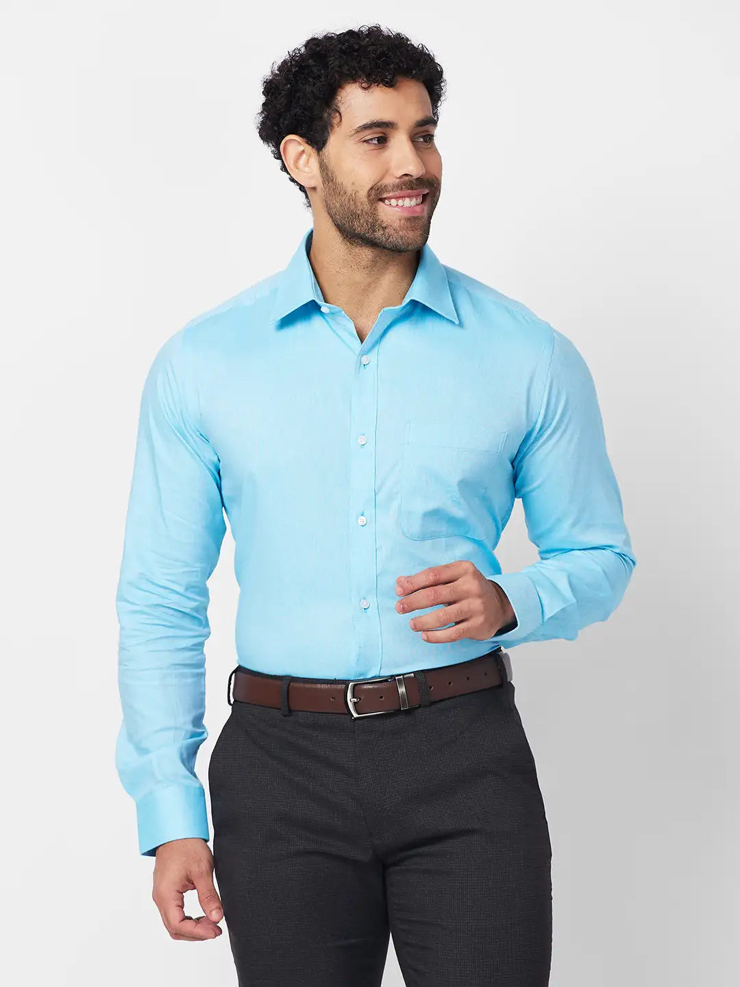 Raymond Men Red Structure Slim Fit Cotton Shirt